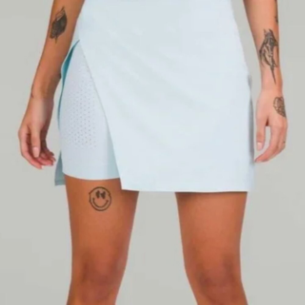 Lululemon High-Rise Side-Slit Tennis Skirt Powder Blue - Size 0 (Never Worn)